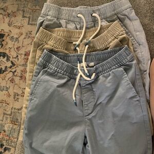 3 Stylish Kids Shorts Set - Blue stripes, Tan, blue